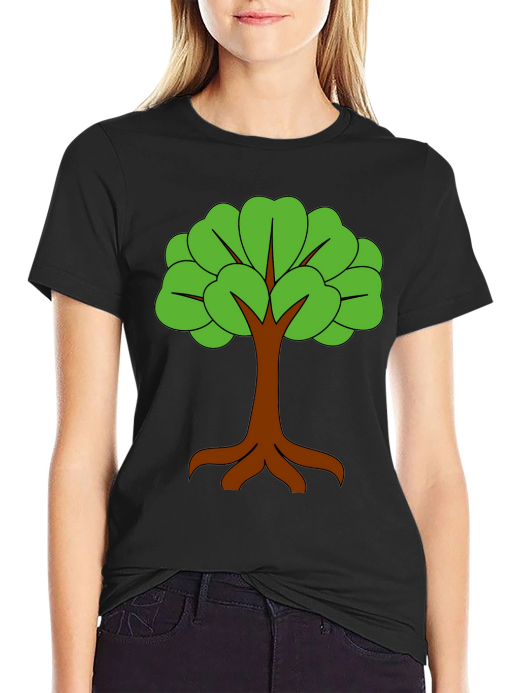 Nature Tree Graphic Black T-Shirt