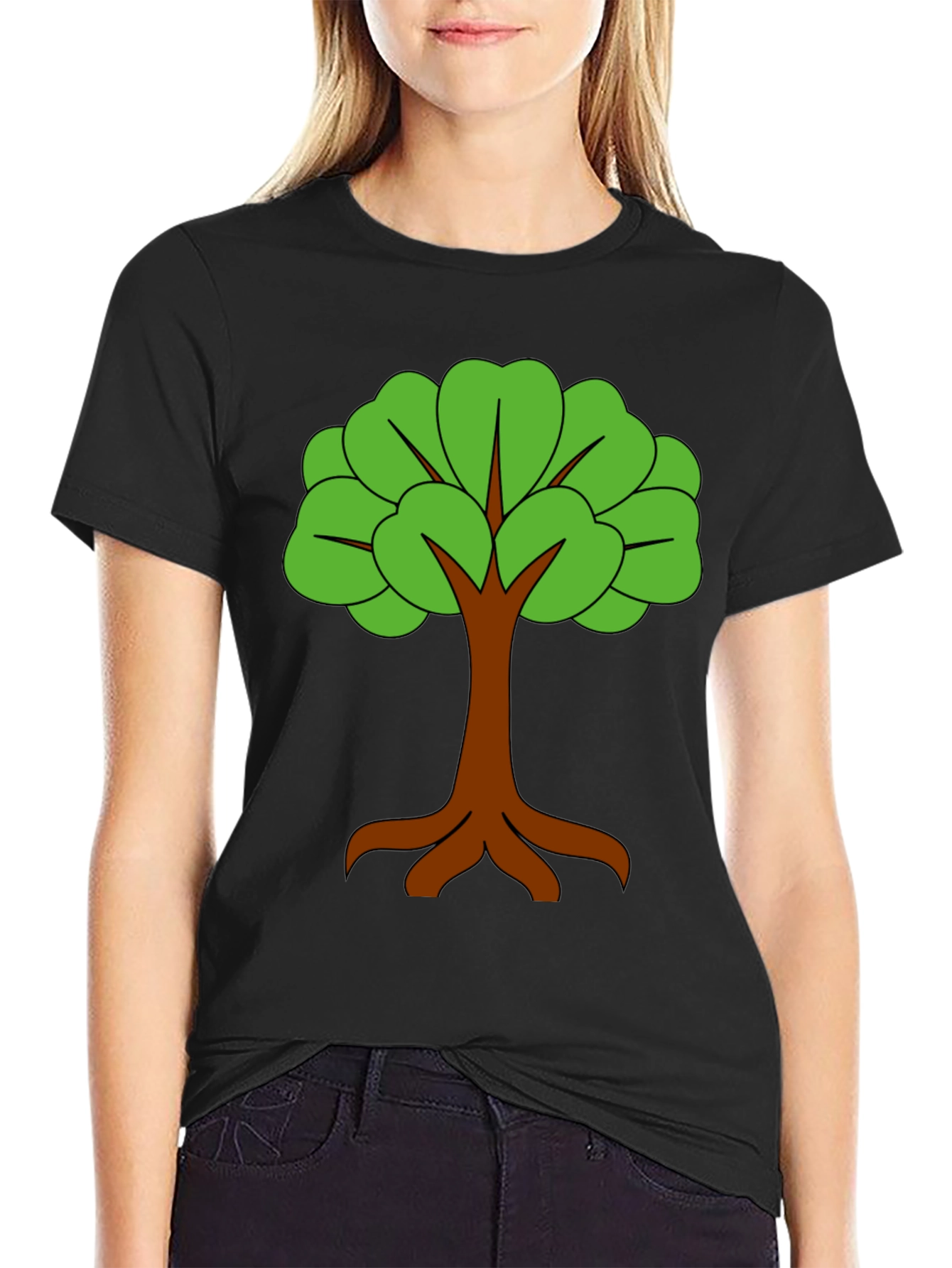 Nature Tree Graphic Black T-Shirt