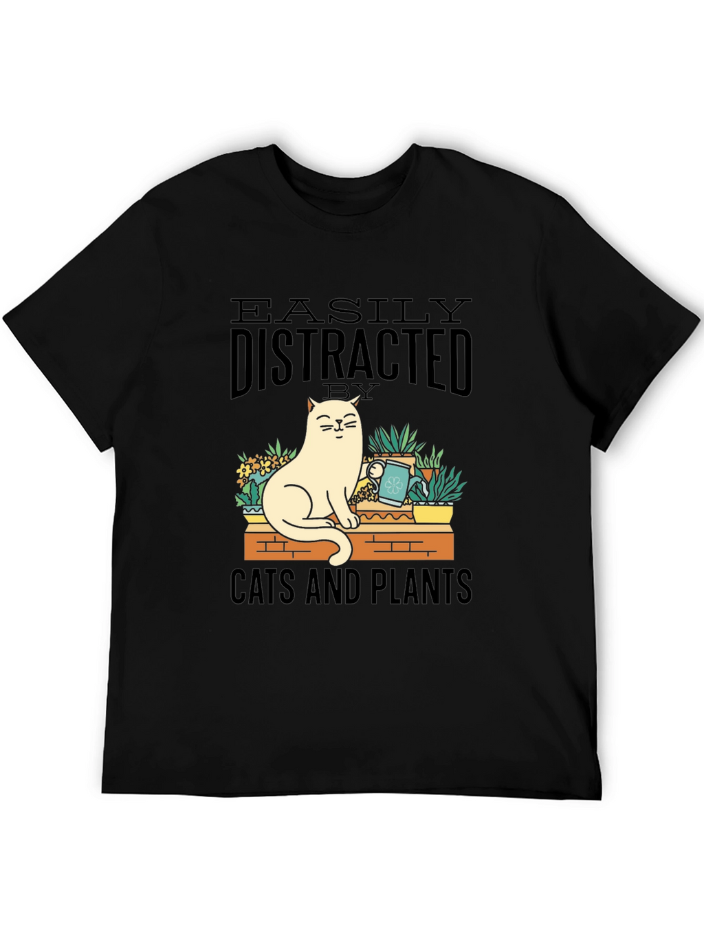 Easily Distracted by Cats and Plants Graphic Tee