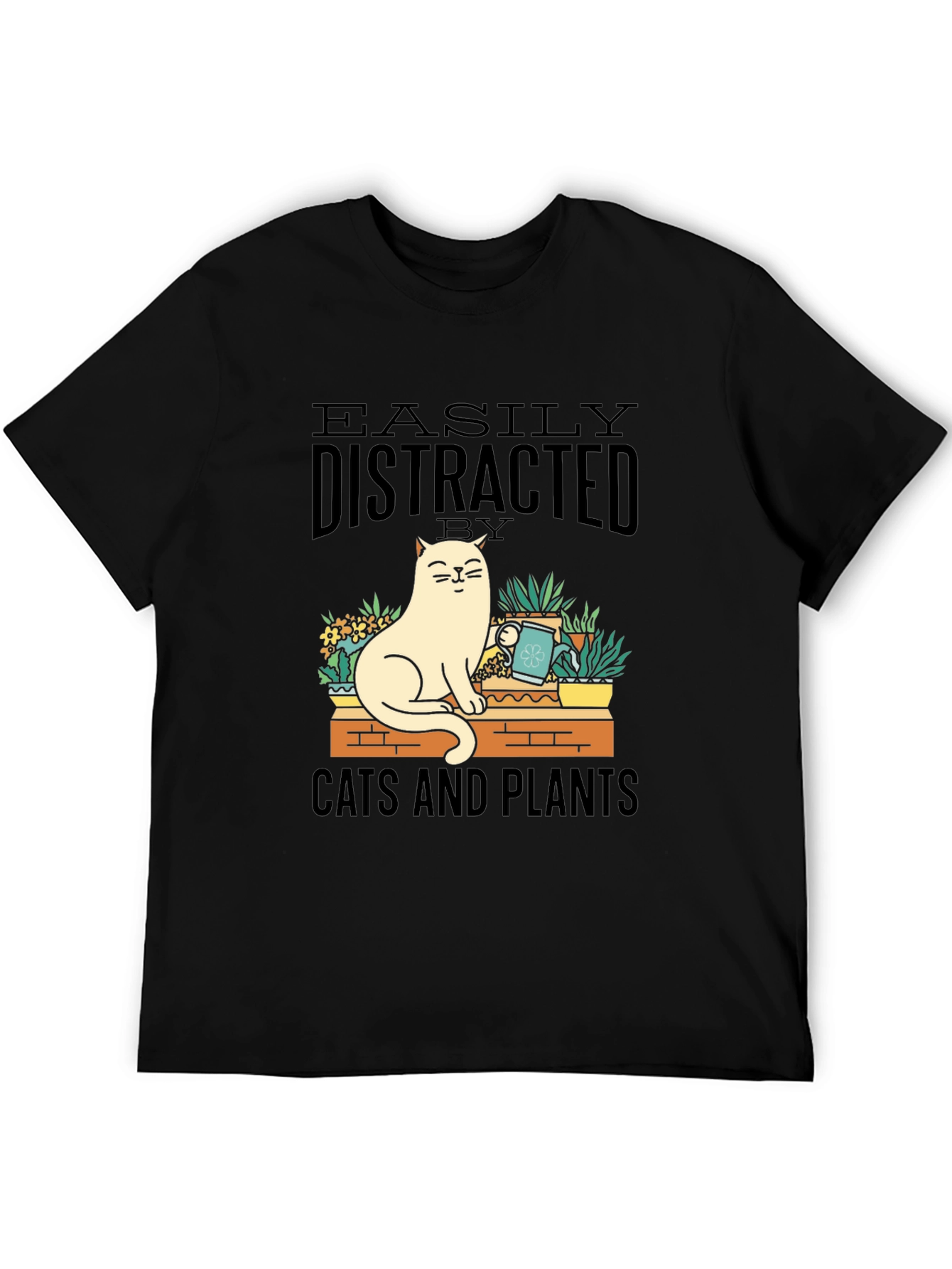 Easily Distracted by Cats and Plants Graphic Tee