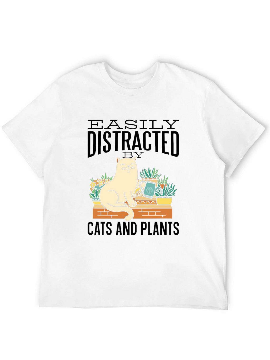 Easily Distracted by Cats and Plants Graphic Tee