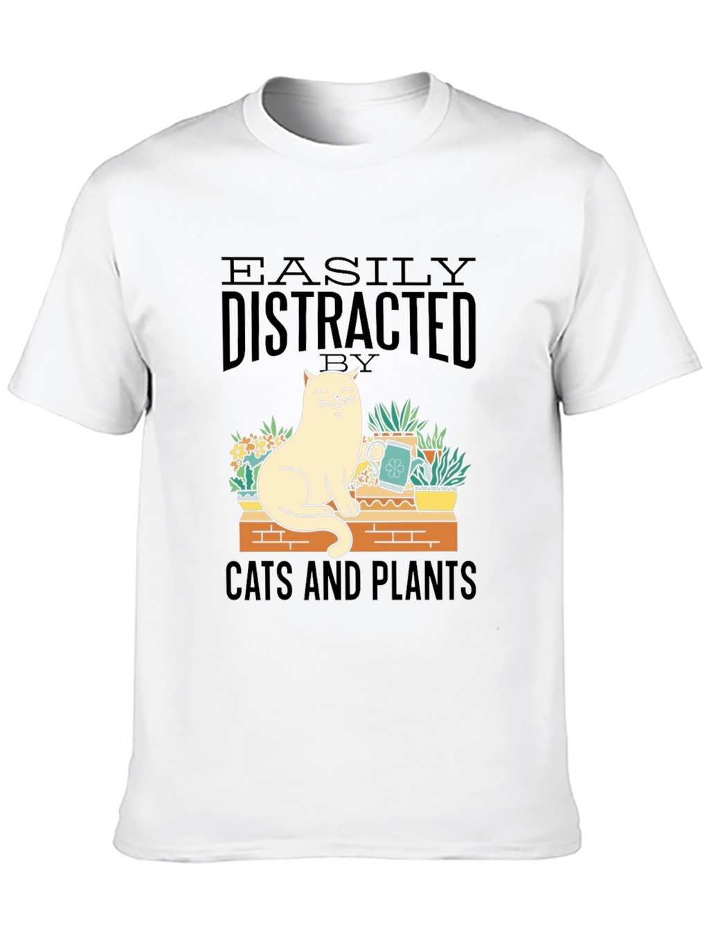 Easily Distracted by Cats and Plants Graphic Tee