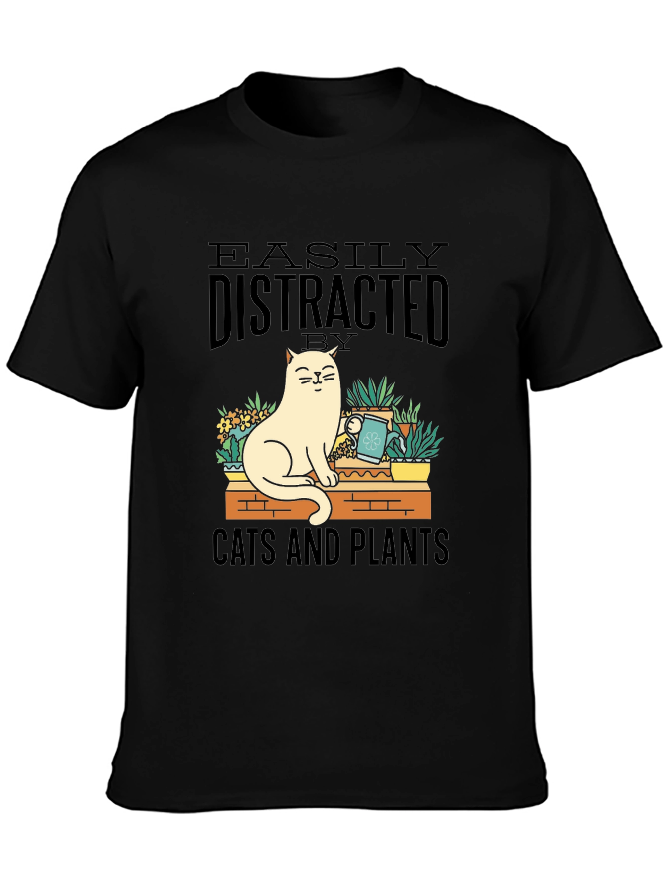 Easily Distracted by Cats and Plants Graphic Tee