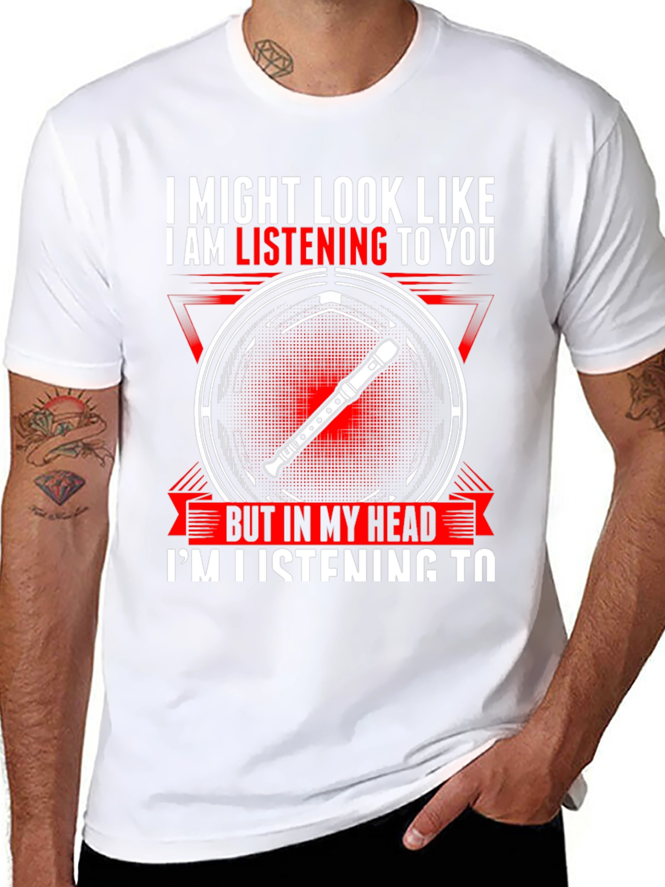 Flute Player T-Shirt: I Might Look Like I Am Listening to You