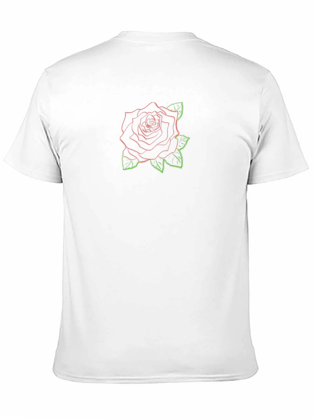Modern Rose Outline Graphic Tee - Black