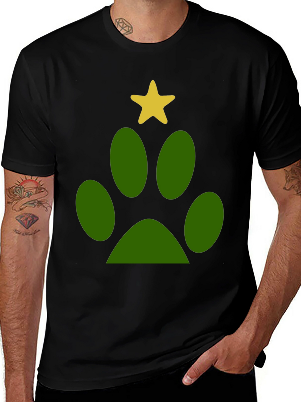 Paw Print Christmas T-Shirt