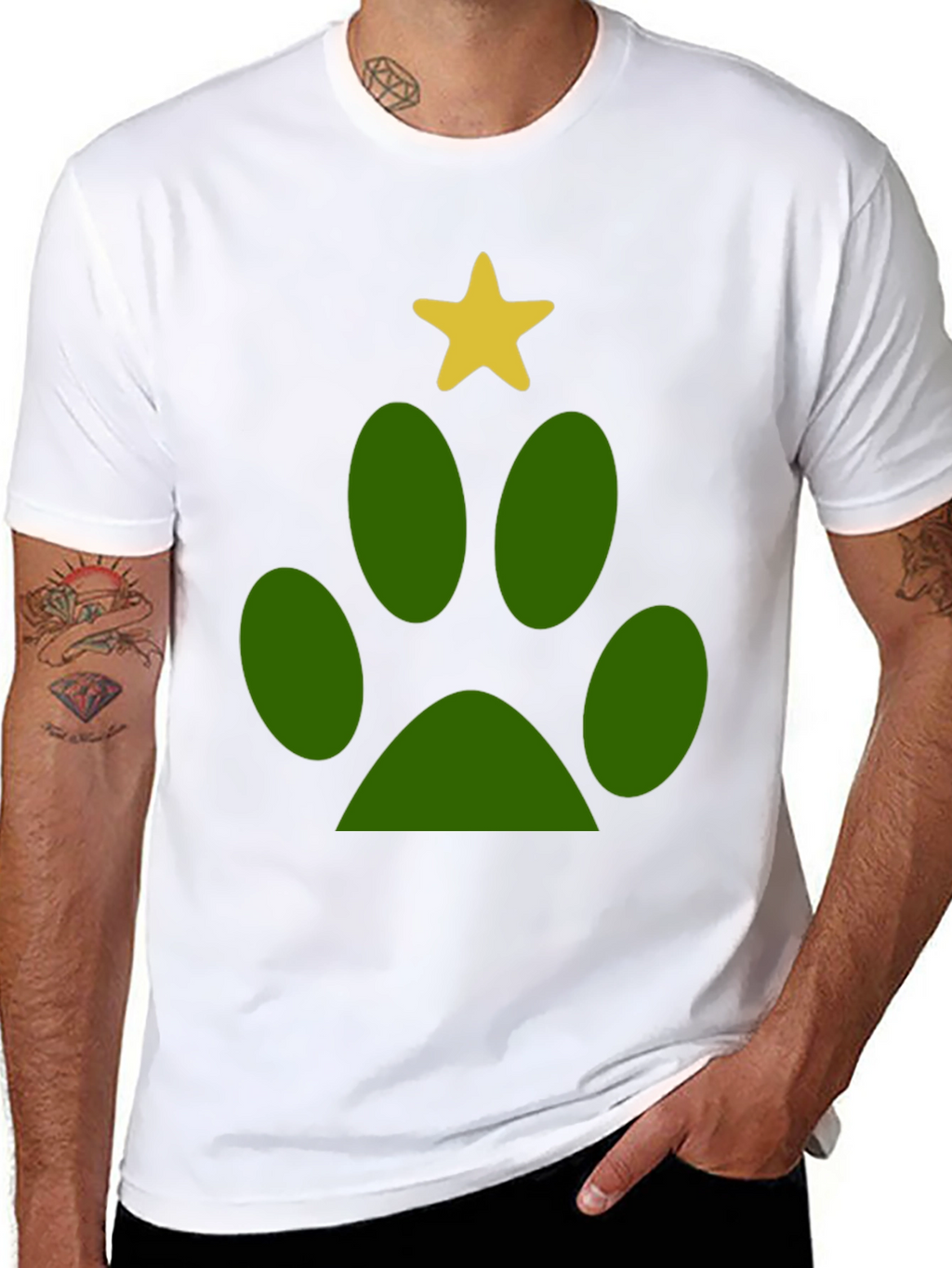 Paw Print Christmas T-Shirt