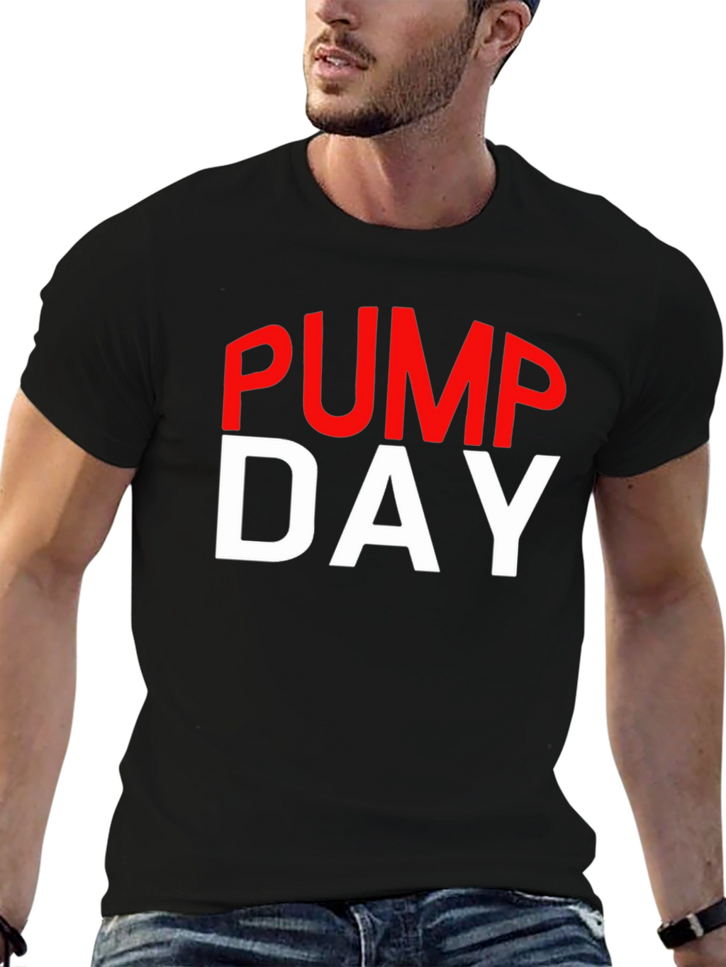 Pump Day Black Cotton T-Shirt