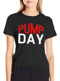 Pump Day Black Cotton T-Shirt