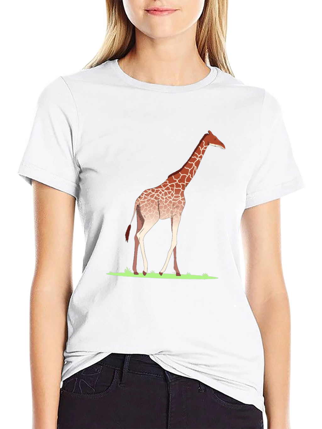 Giraffe Graphic Tee - Black Casual T-Shirt