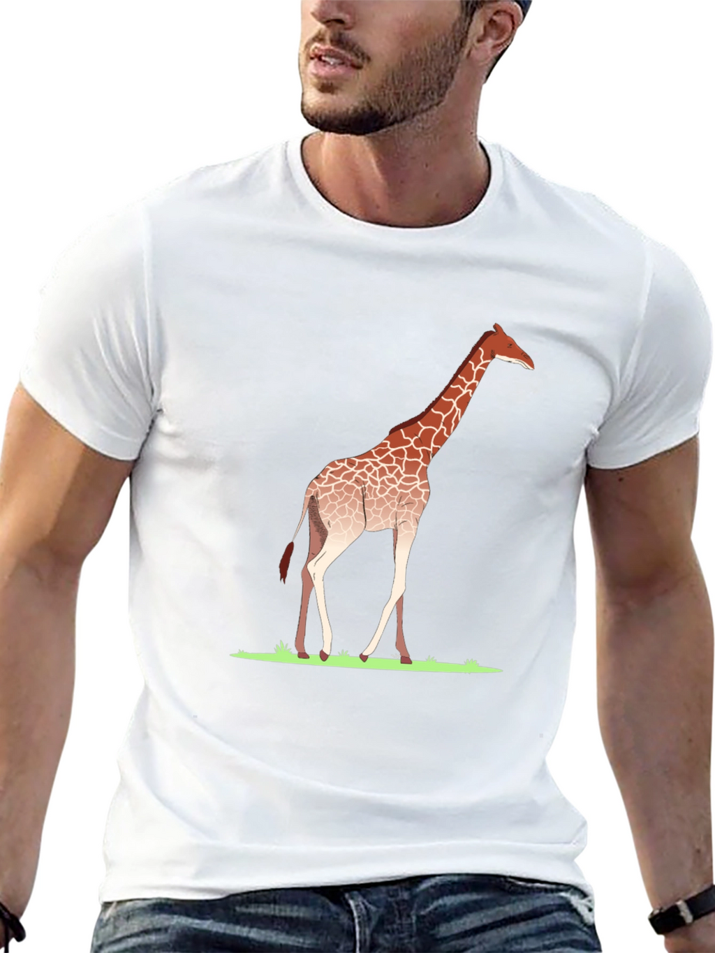 Giraffe Graphic Tee - Black Casual T-Shirt