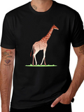 Giraffe Graphic Tee - Black Casual T-Shirt