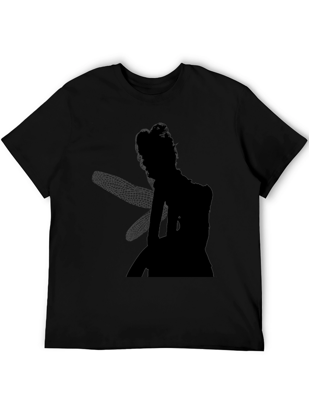 Mystical Fairy Silhouette Black T-Shirt