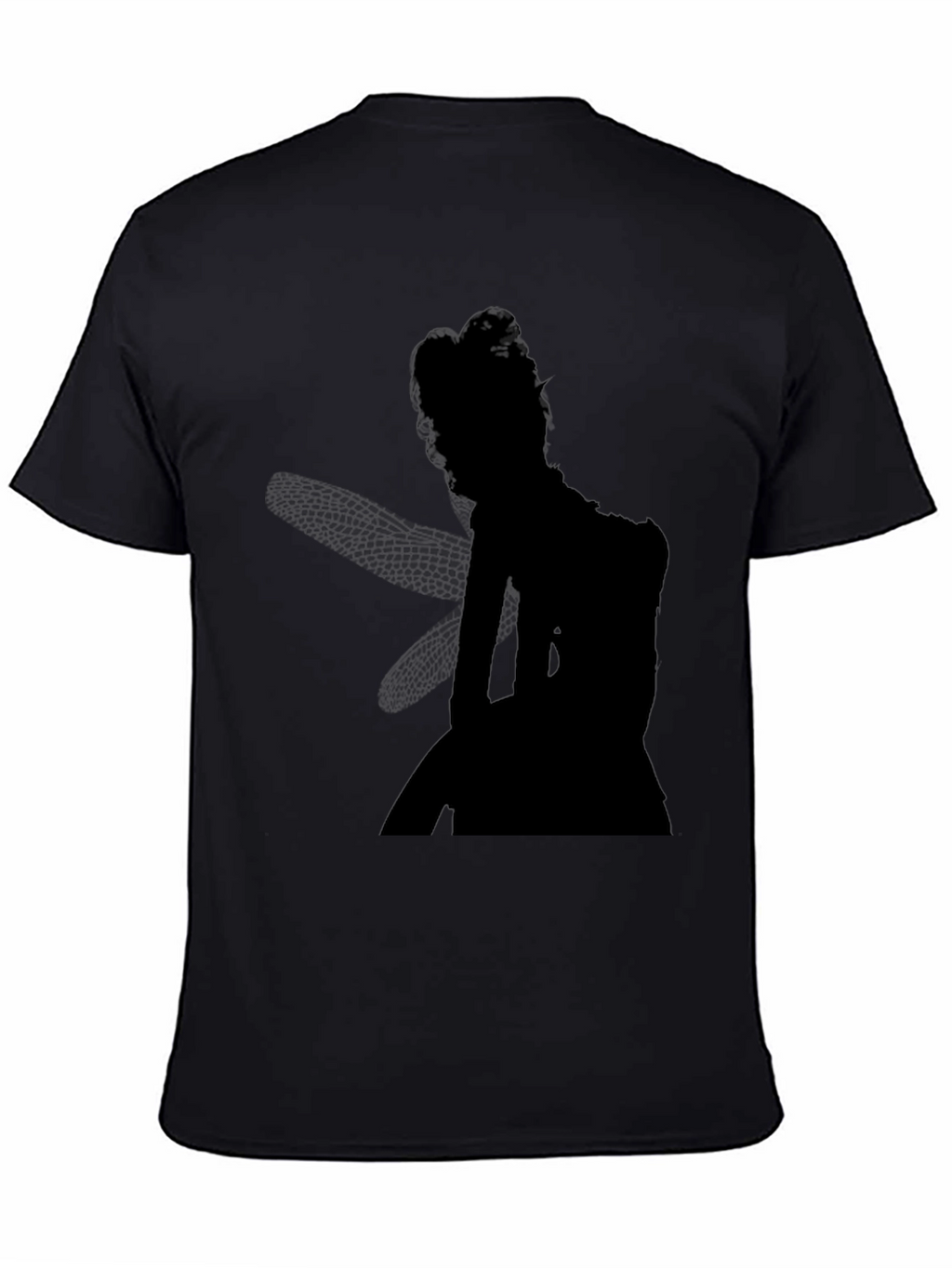 Mystical Fairy Silhouette Black T-Shirt