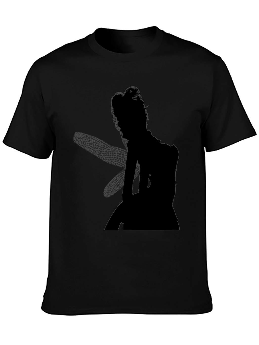 Mystical Fairy Silhouette Black T-Shirt