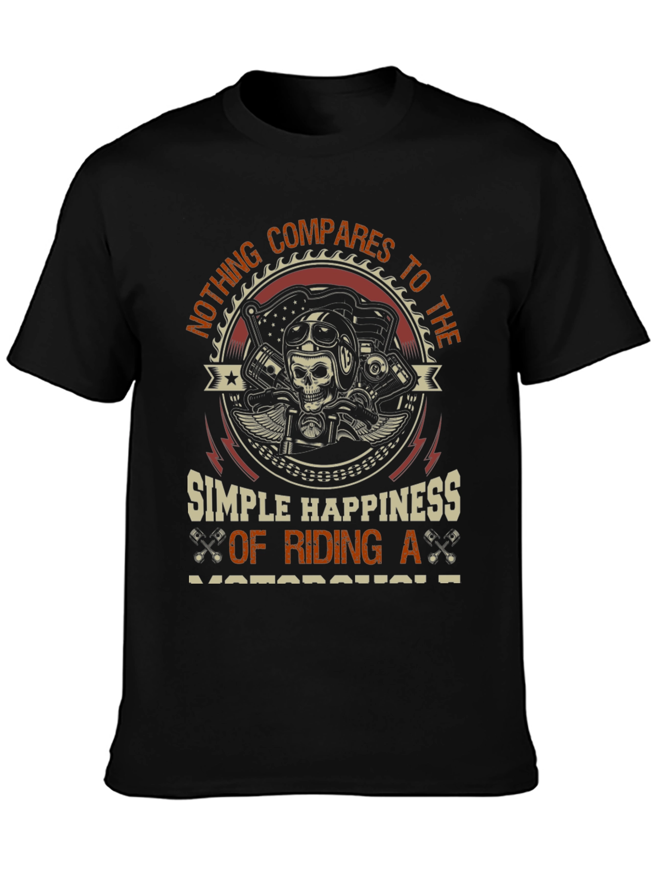 Motorcycle Rider T-Shirt - Simple Happiness Design