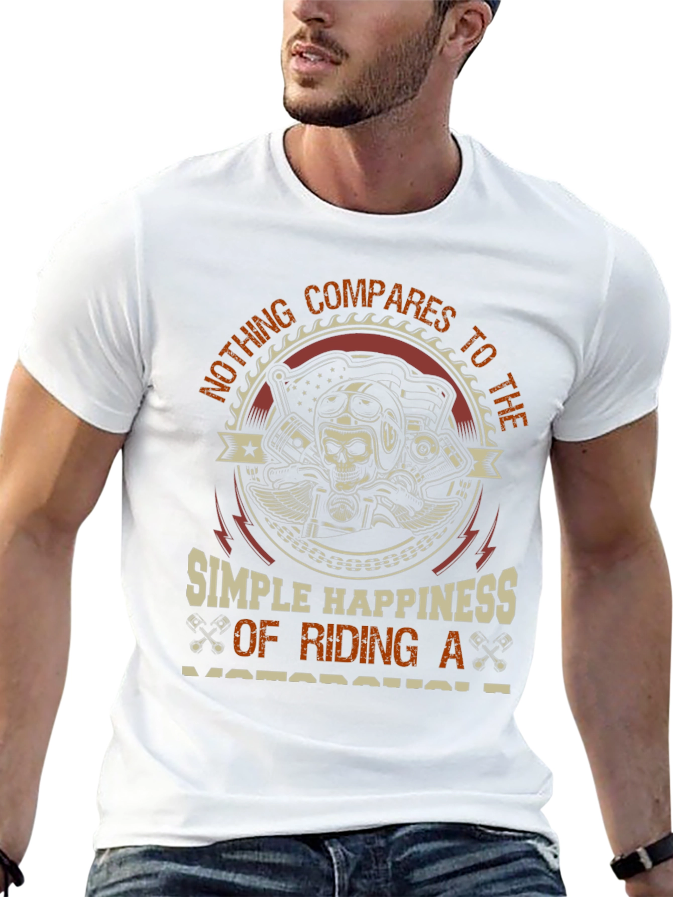 Motorcycle Rider T-Shirt - Simple Happiness Design