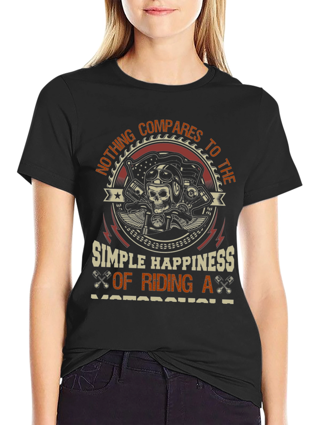 Motorcycle Rider T-Shirt - Simple Happiness Design