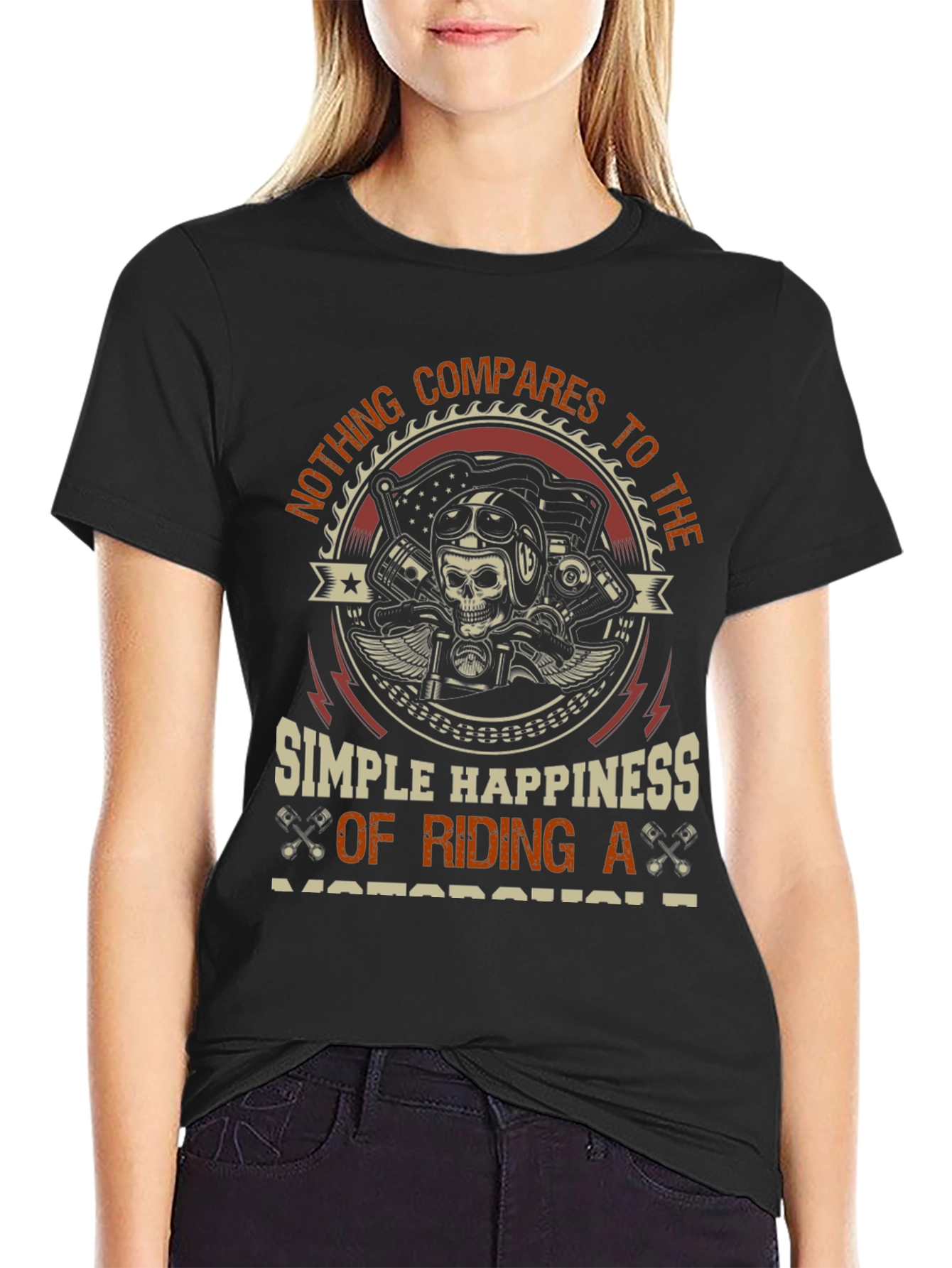 Motorcycle Rider T-Shirt - Simple Happiness Design