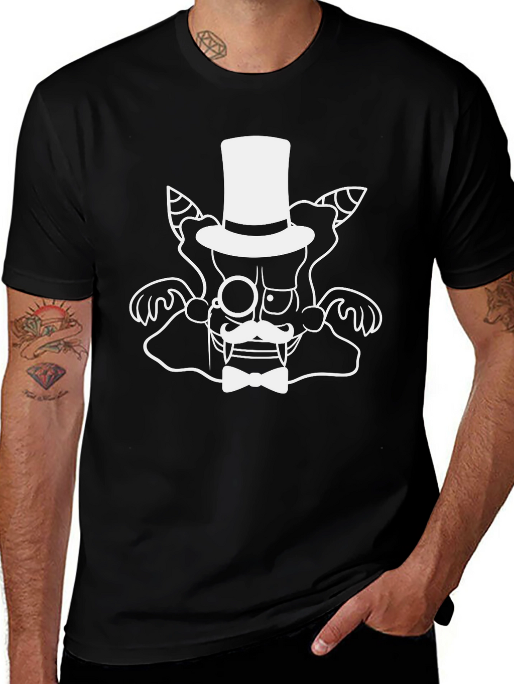 Vampire Top Hat Bow Tie Graphic Tee