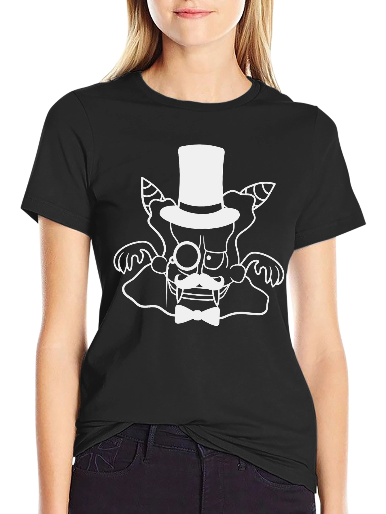 Vampire Top Hat Bow Tie Graphic Tee