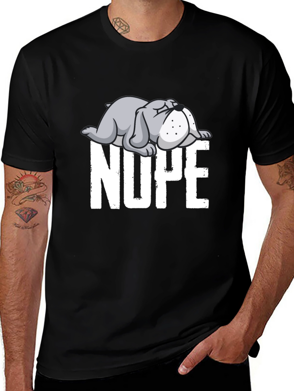 Nope Bulldog Graphic Tee - Relaxed Fit