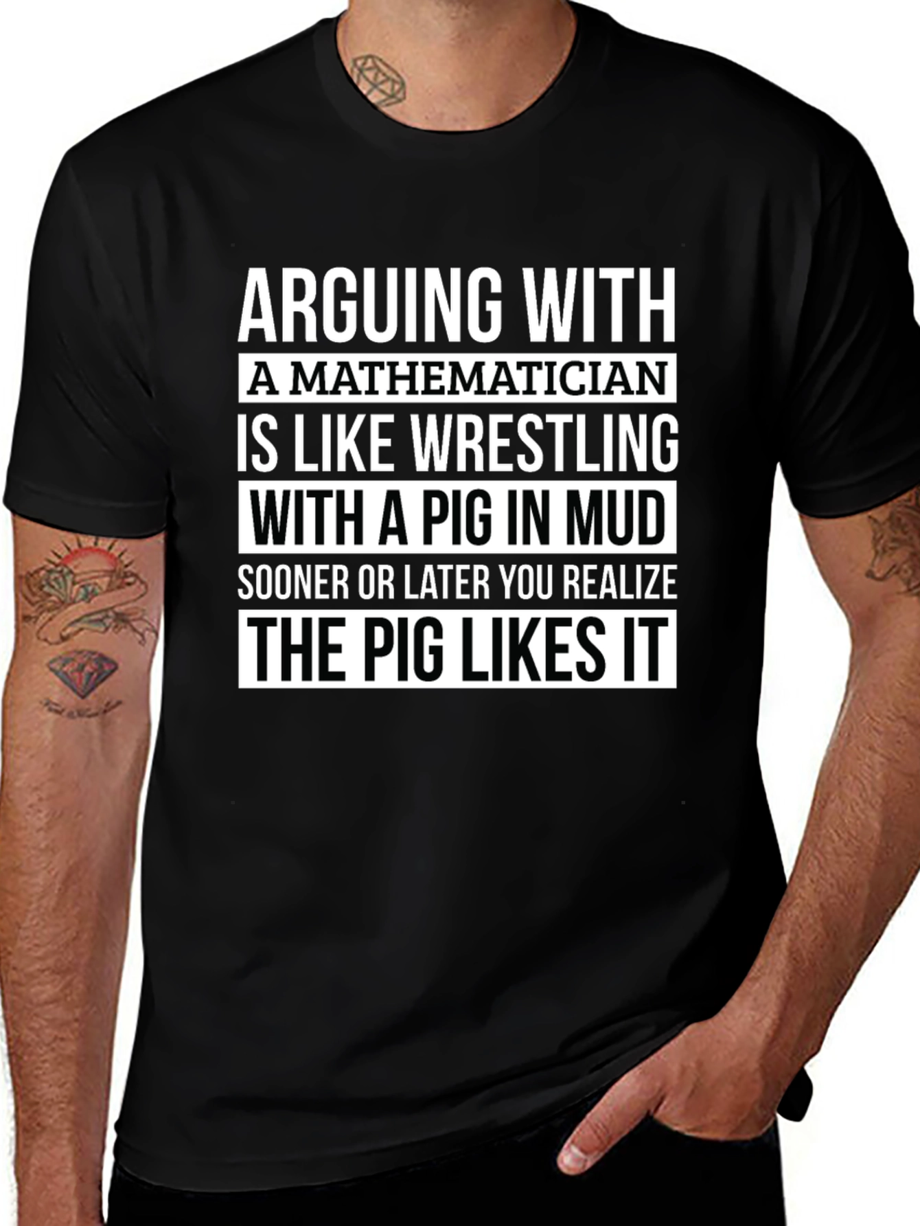 Mathematician Pig Mud Wrestling T-Shirt