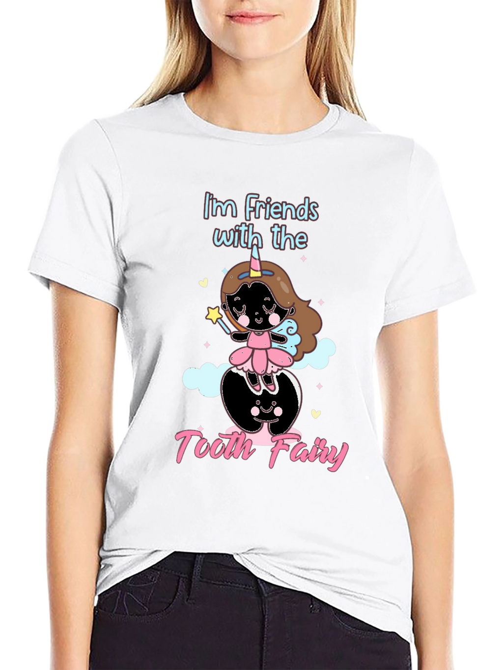 Im Friends with the Tooth Fairy Black T-Shirt