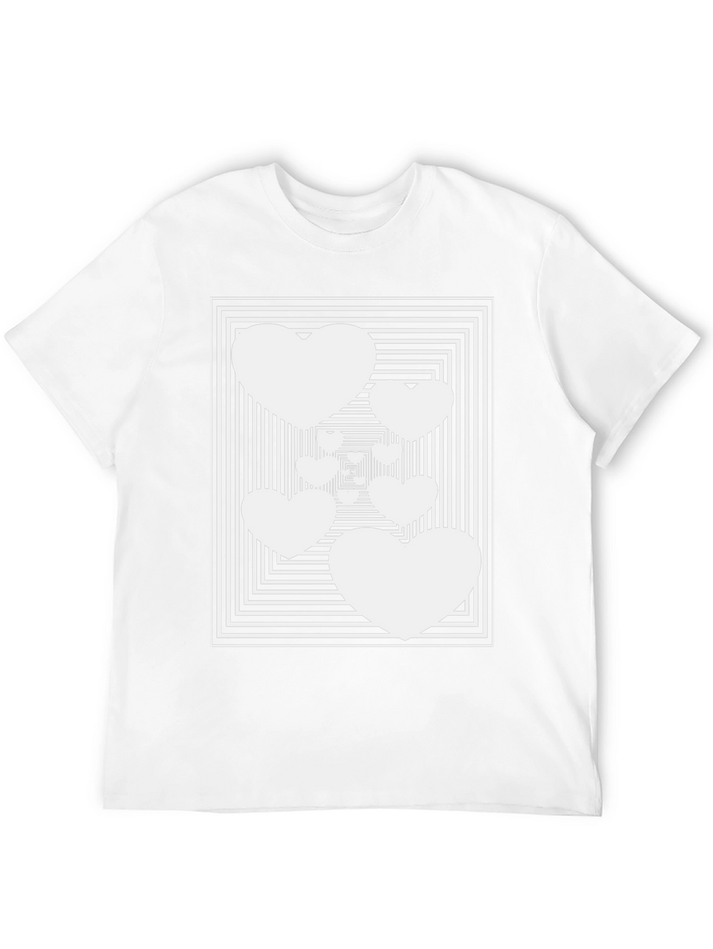 Optical Heart Illusion Black T-Shirt
