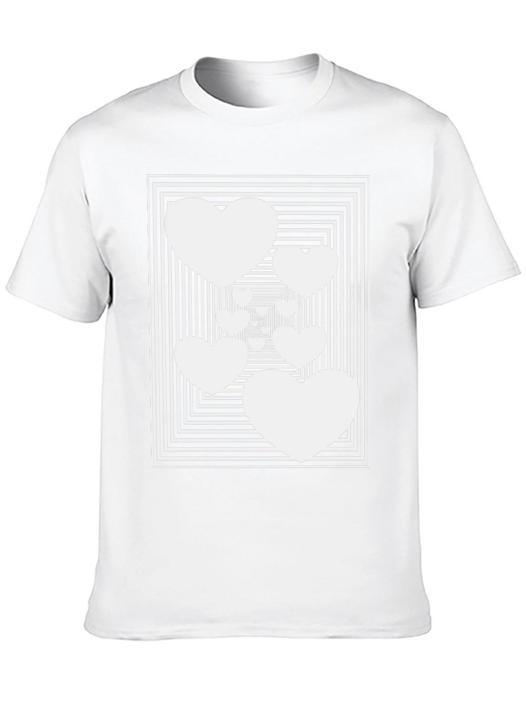 Optical Heart Illusion Black T-Shirt