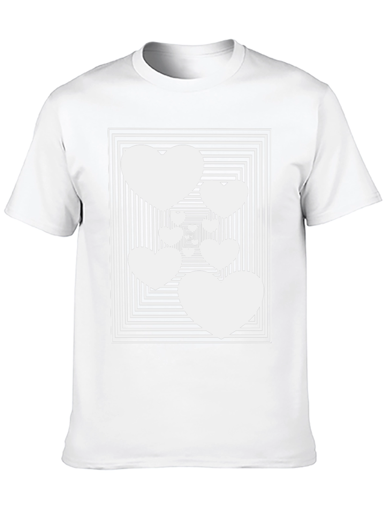 Optical Heart Illusion Black T-Shirt