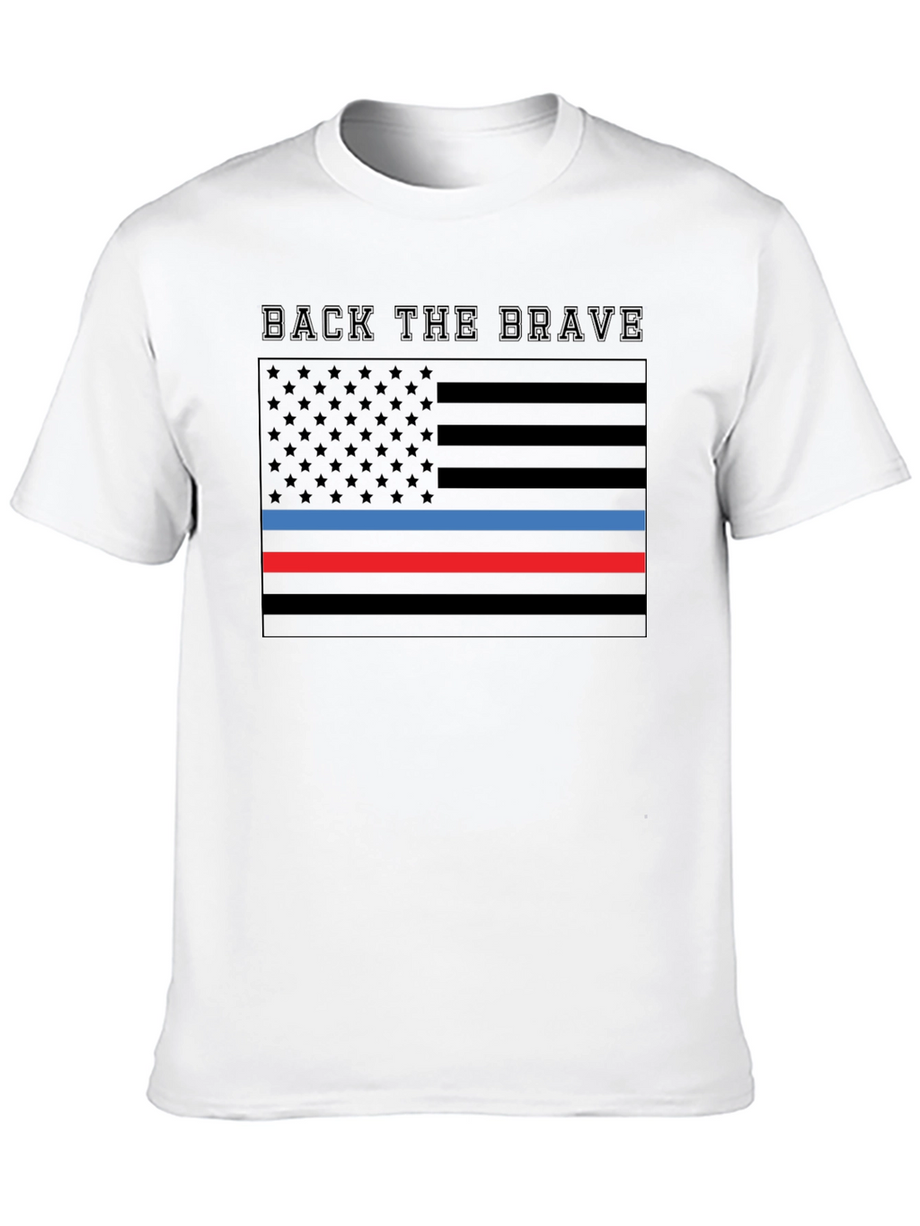 Back the Brave American Flag Thin Line T-Shirt