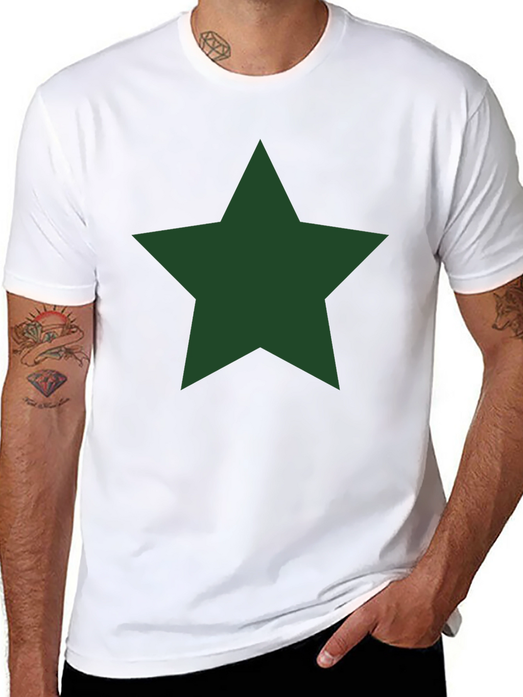 Star Graphic Tee - Classic Crew Neck Black T-Shirt