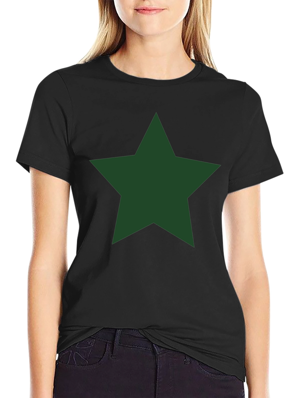 Star Graphic Tee - Classic Crew Neck Black T-Shirt