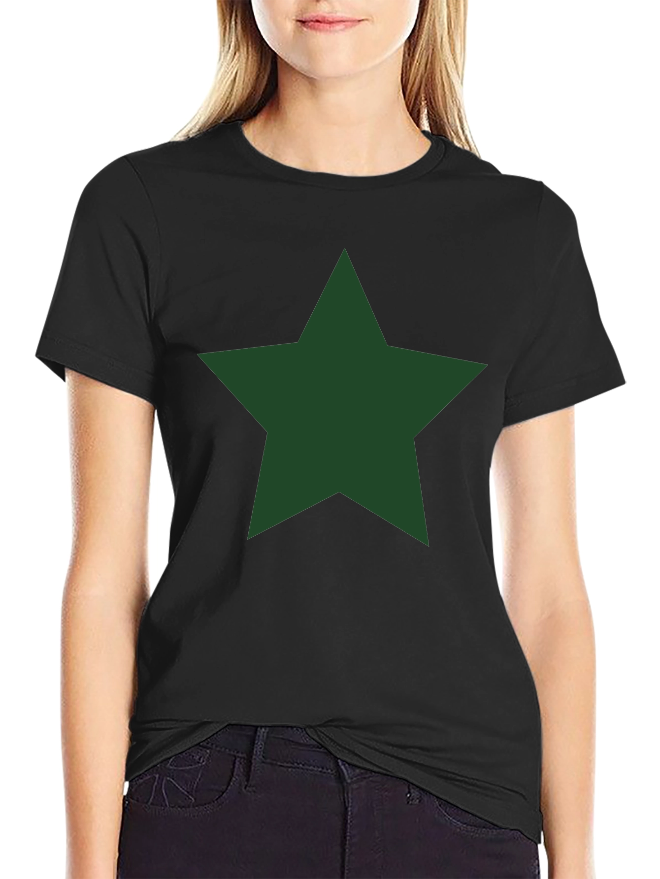 Star Graphic Tee - Classic Crew Neck Black T-Shirt