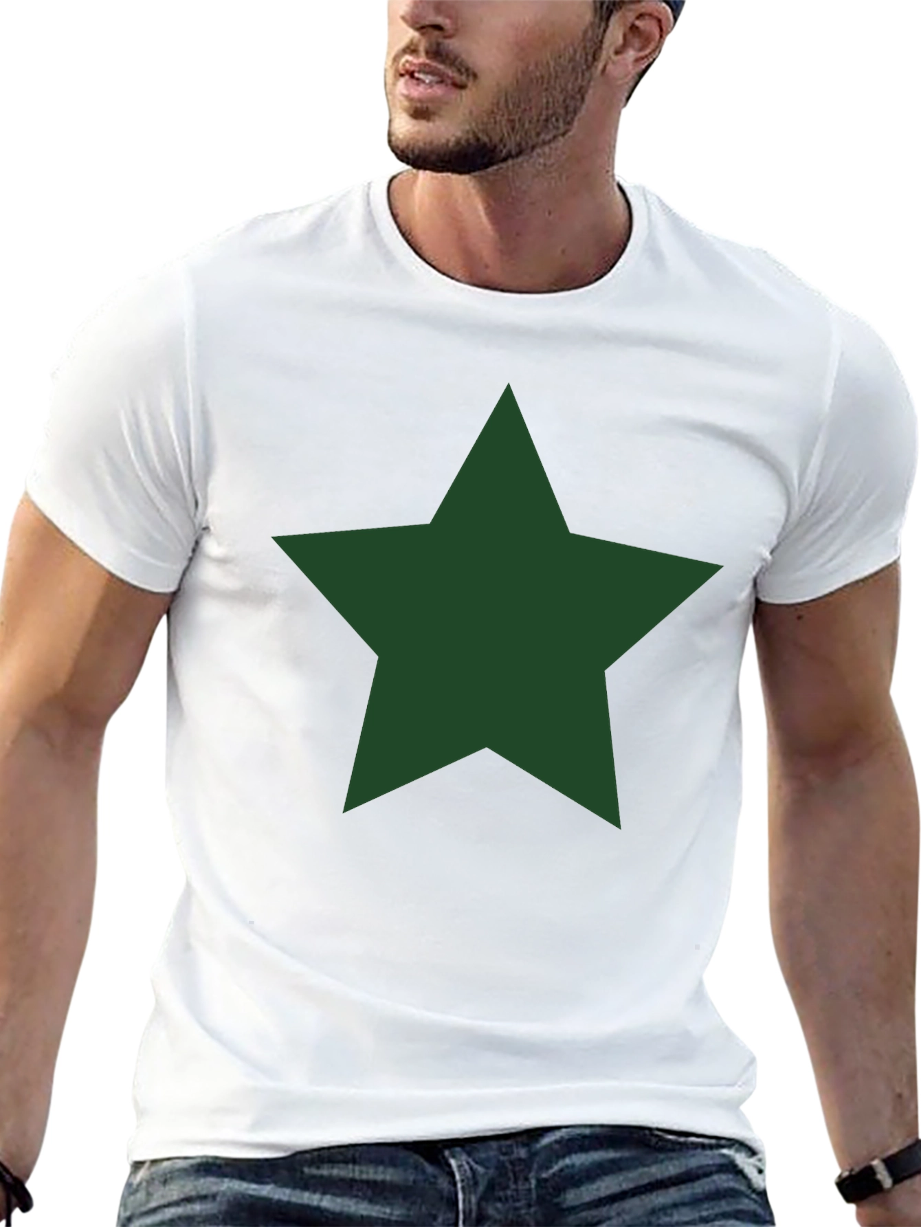 Star Graphic Tee - Classic Crew Neck Black T-Shirt
