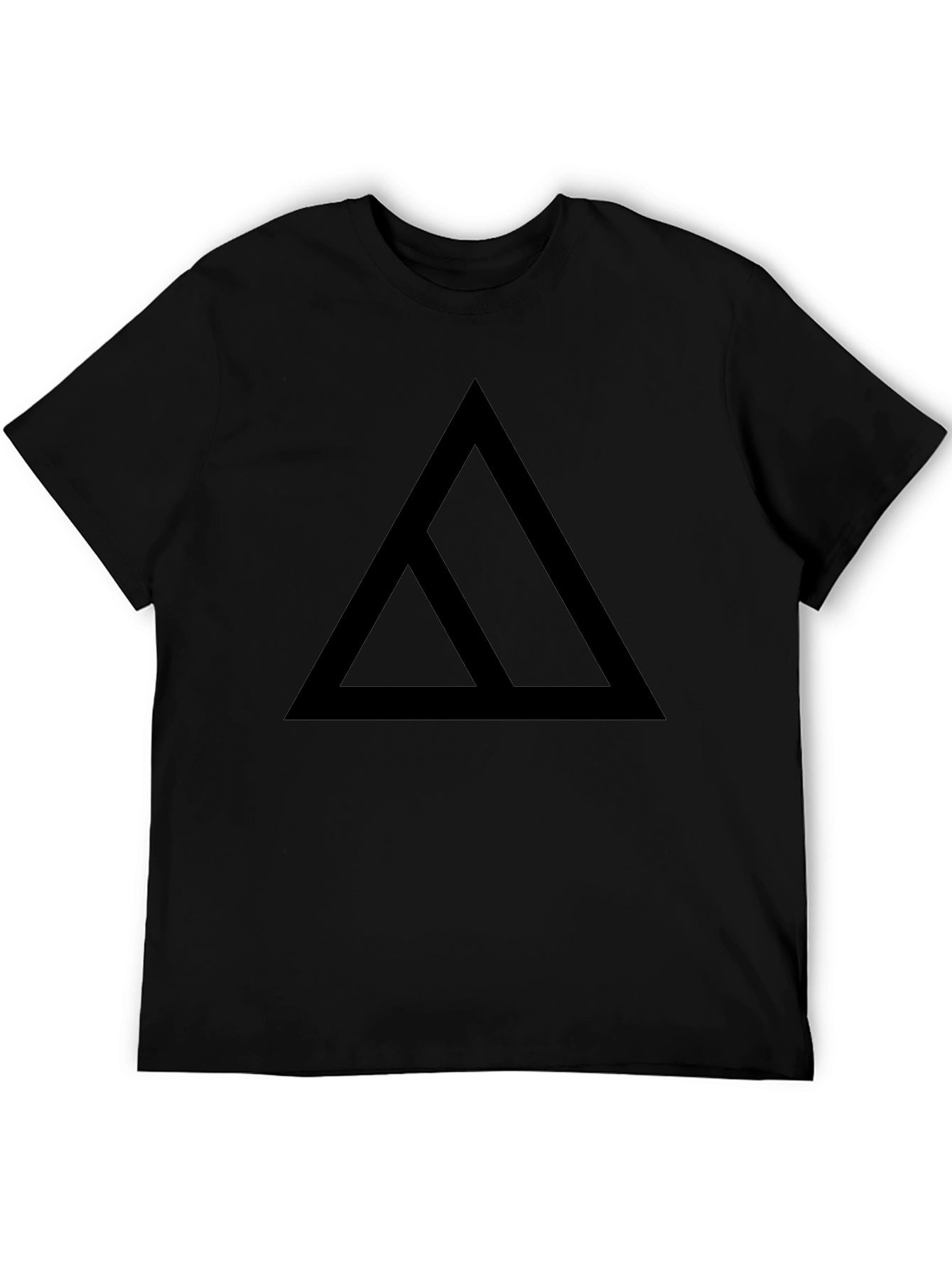 Modern Triangle Graphic Black T-Shirt