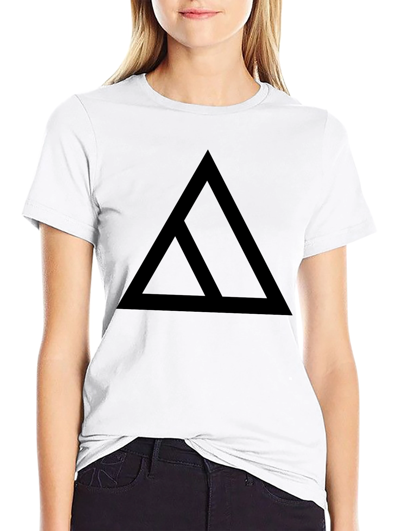 Modern Triangle Graphic Black T-Shirt