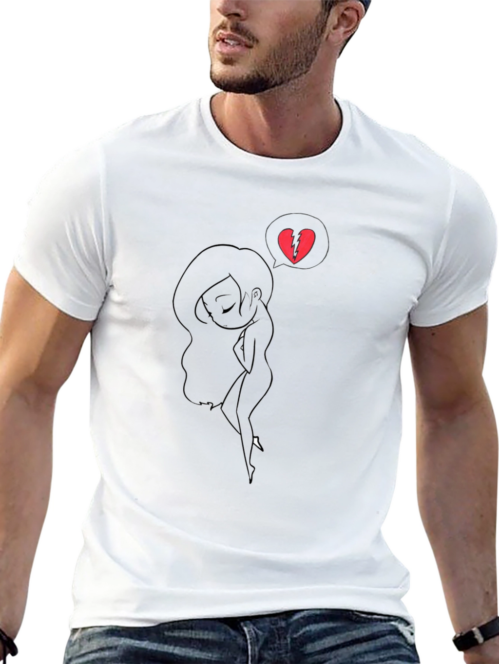 Broken Heart Silhouette T-Shirt