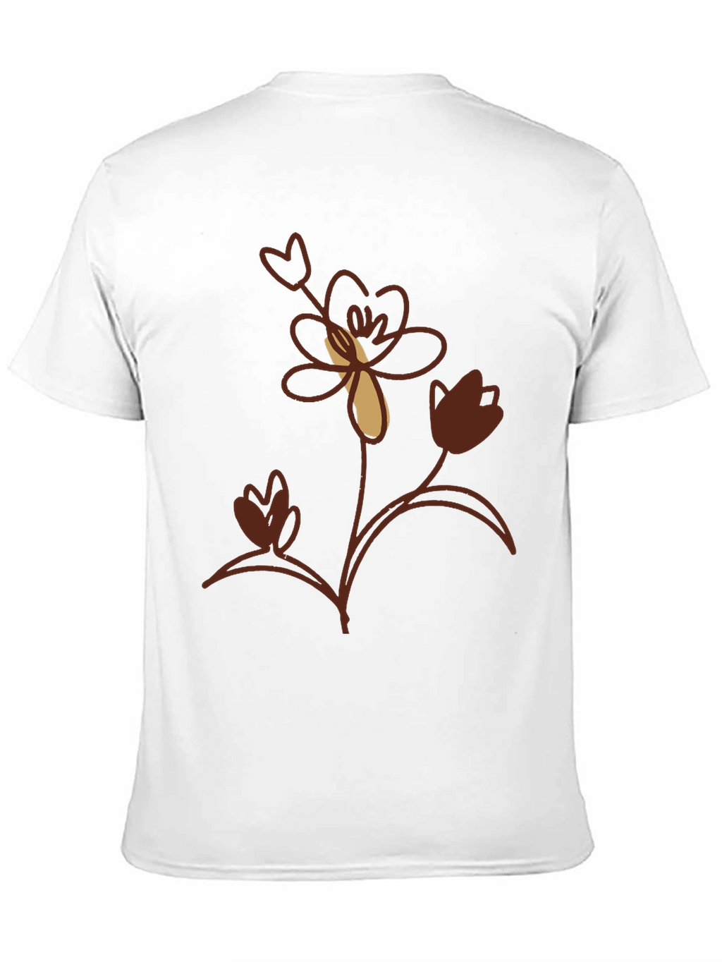 Floral Print Mens Black T-Shirt