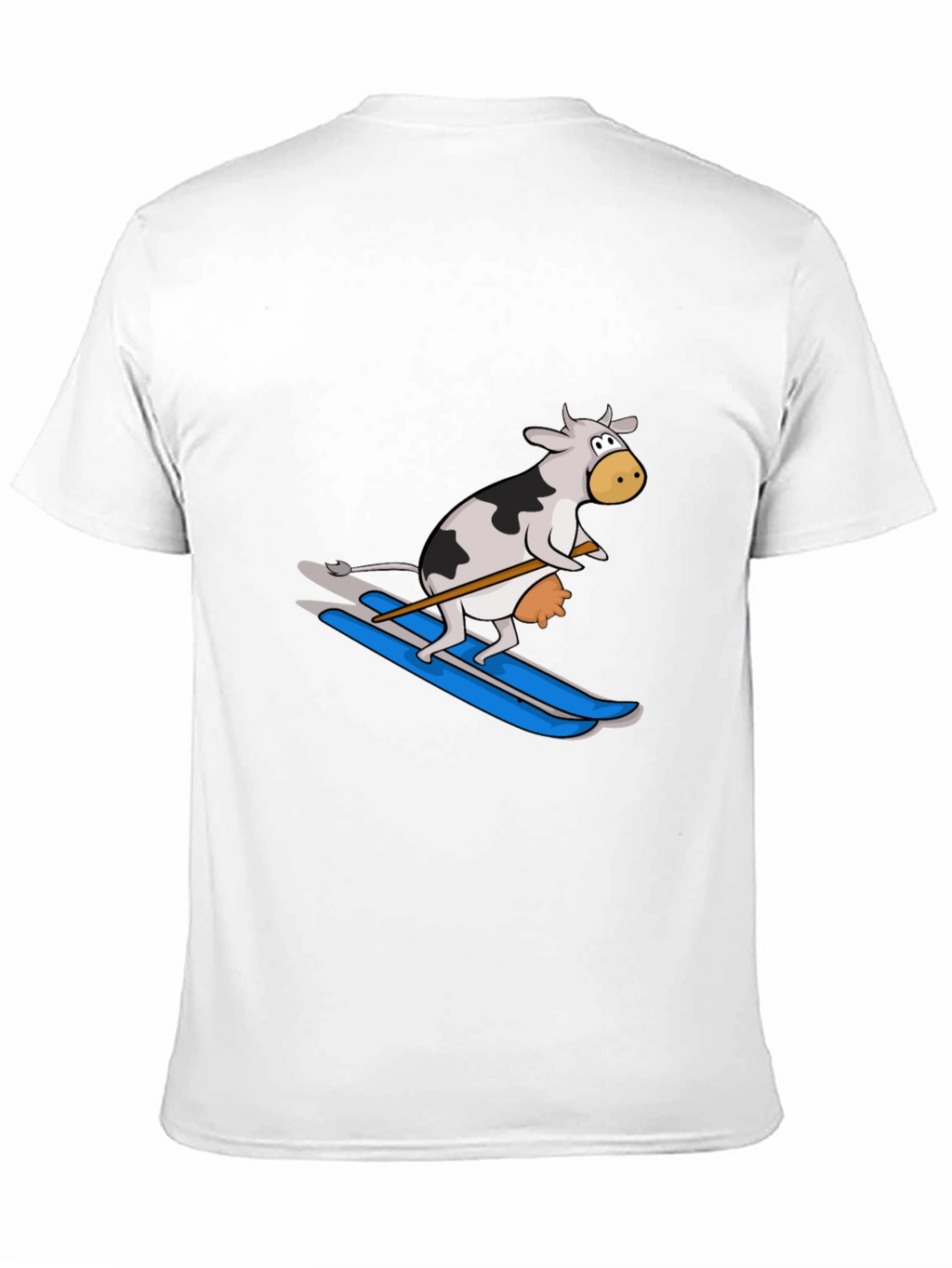 Skiing Cow Graphic Tee - Funny Animal T-Shirt