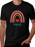 Personalized Heidi Rainbow Heart T-Shirt