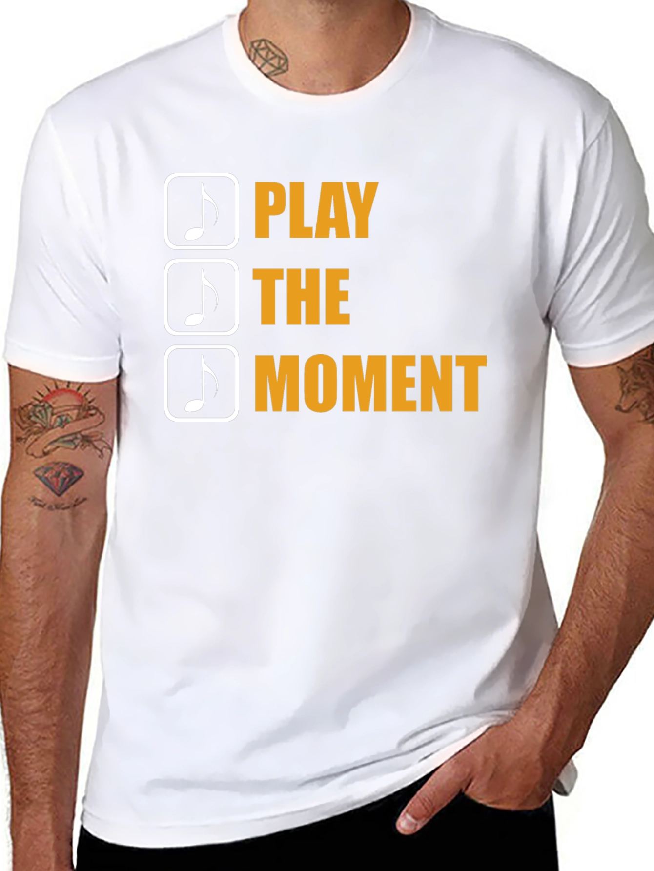 Play the Moment Graphic Tee - Black Cotton T-Shirt