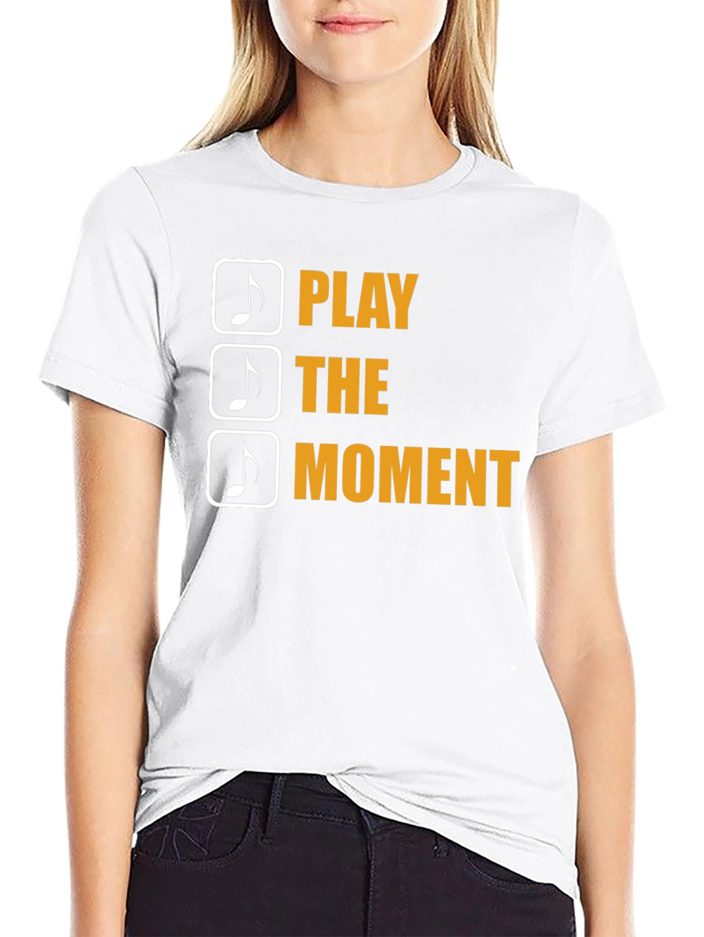 Play the Moment Graphic Tee - Black Cotton T-Shirt