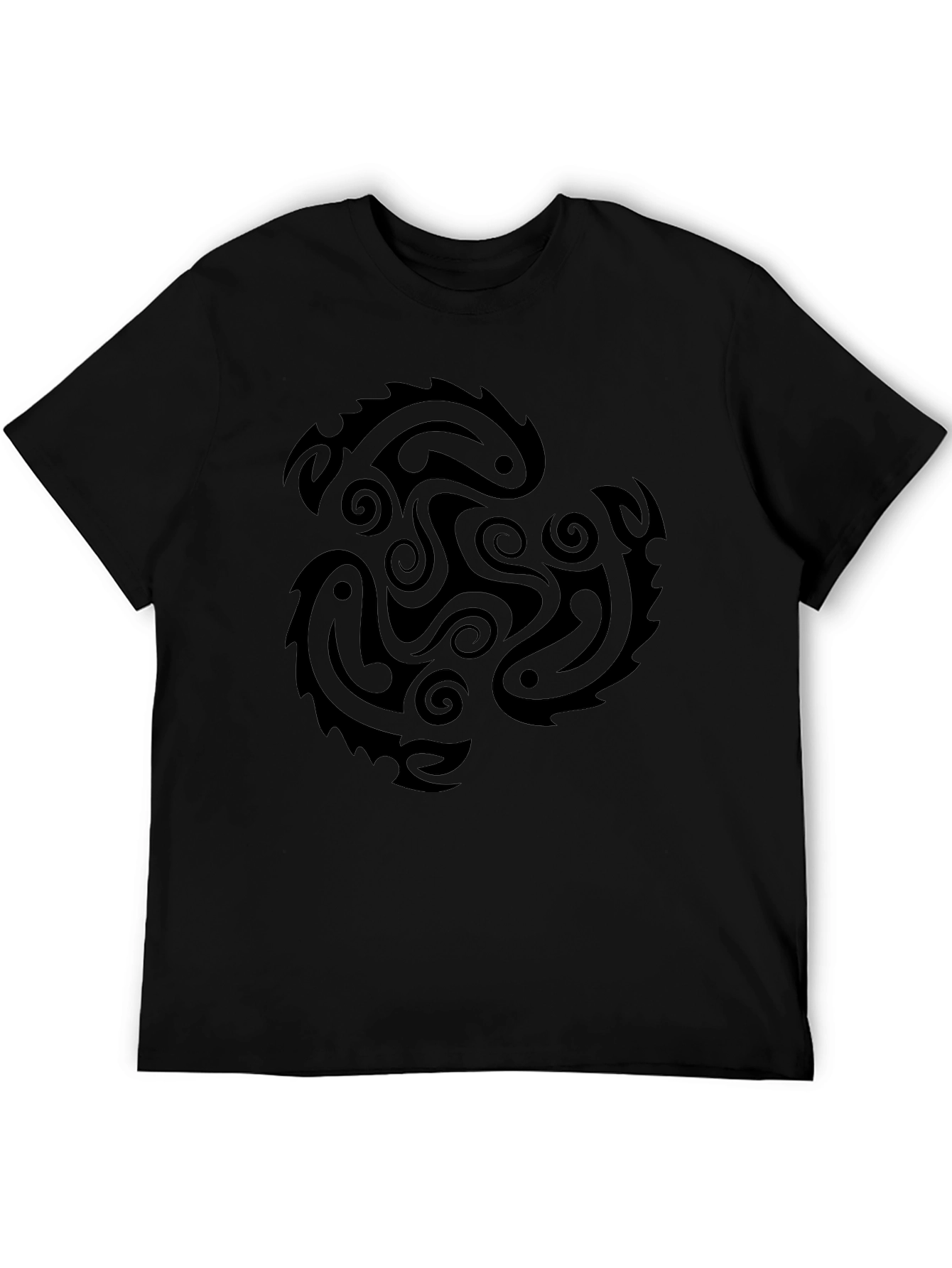 Mens Black Tribal Graphic T-Shirt