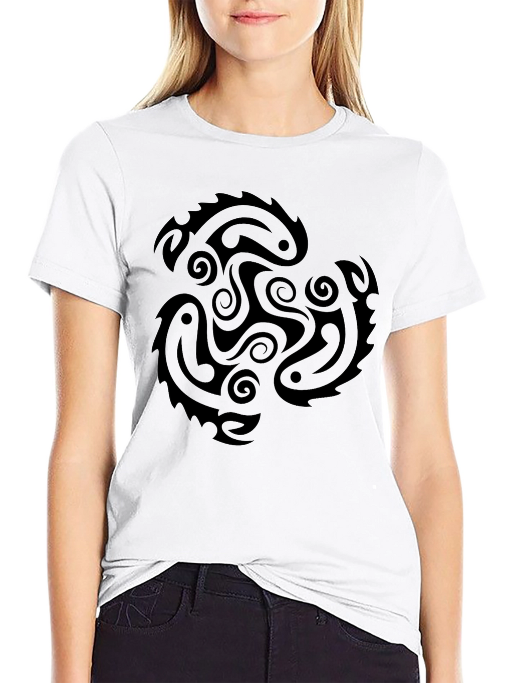 Mens Black Tribal Graphic T-Shirt
