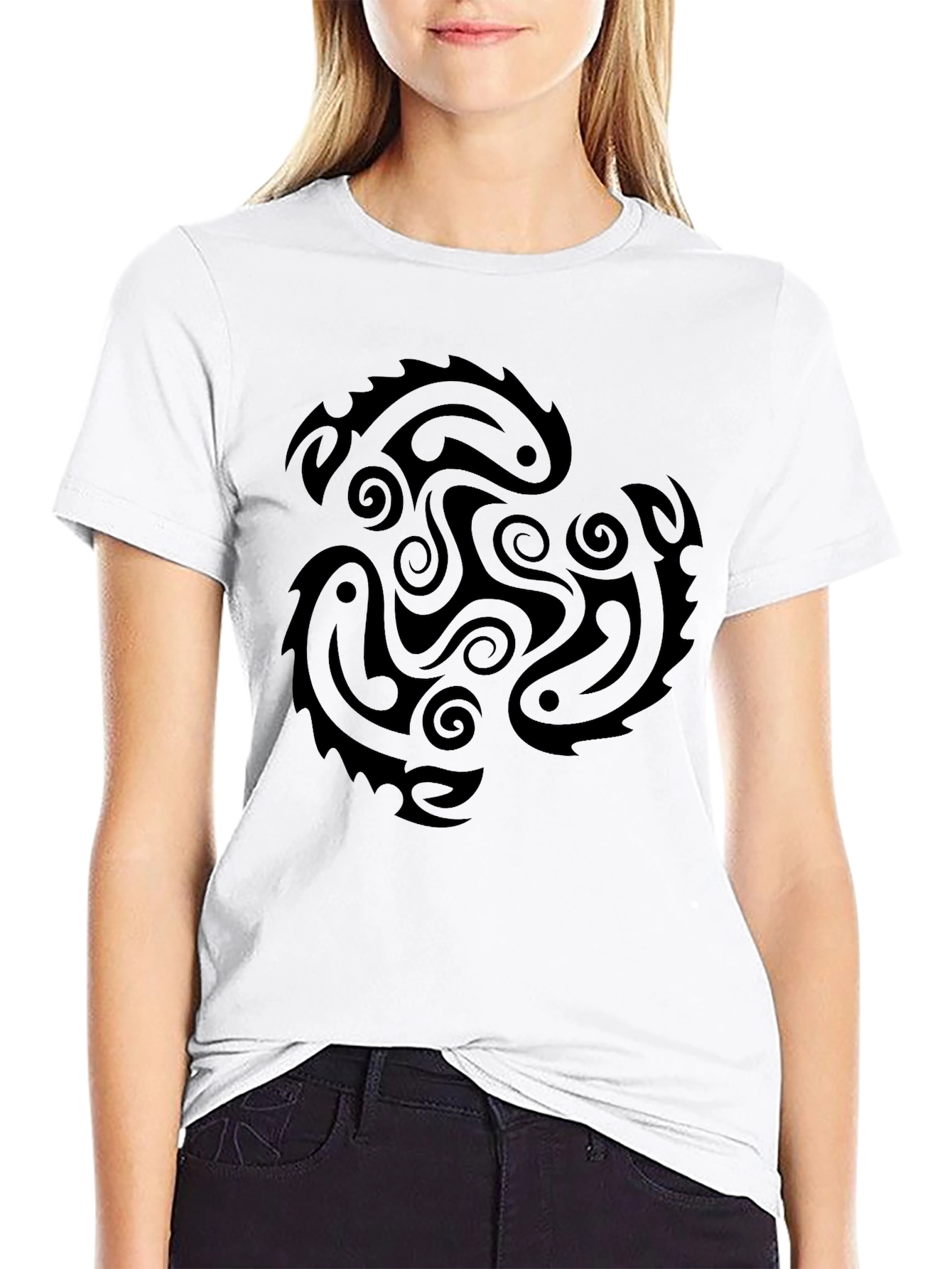 Mens Black Tribal Graphic T-Shirt