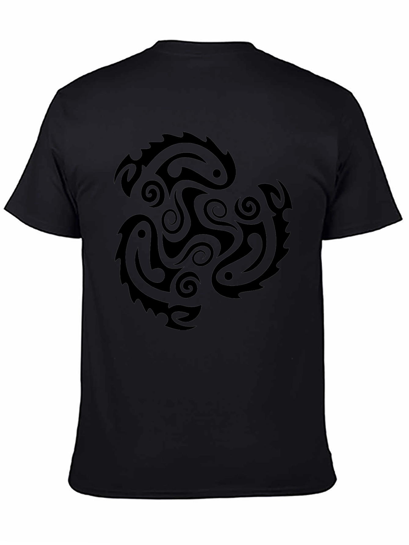 Mens Black Tribal Graphic T-Shirt