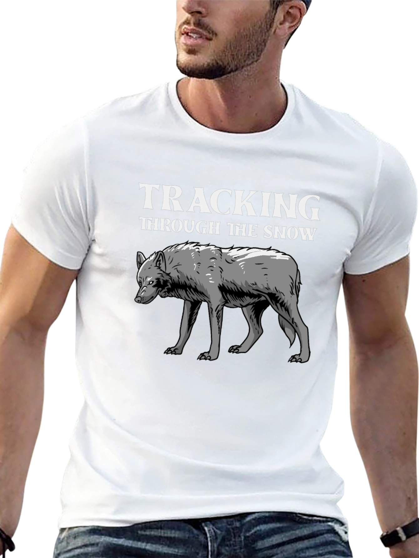 Tracking Through the Snow Wolf Graphic Tee