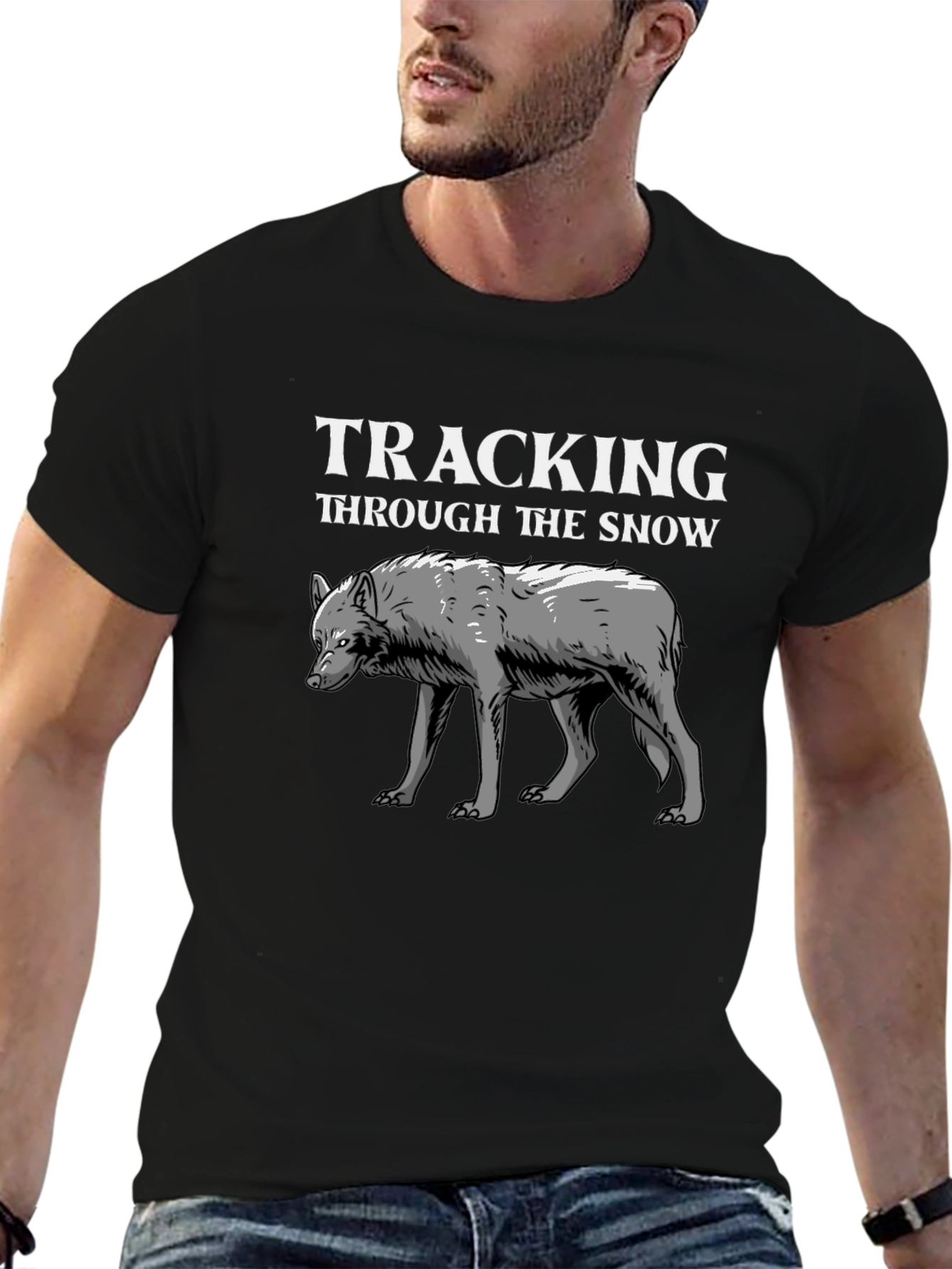 Tracking Through the Snow Wolf Graphic Tee